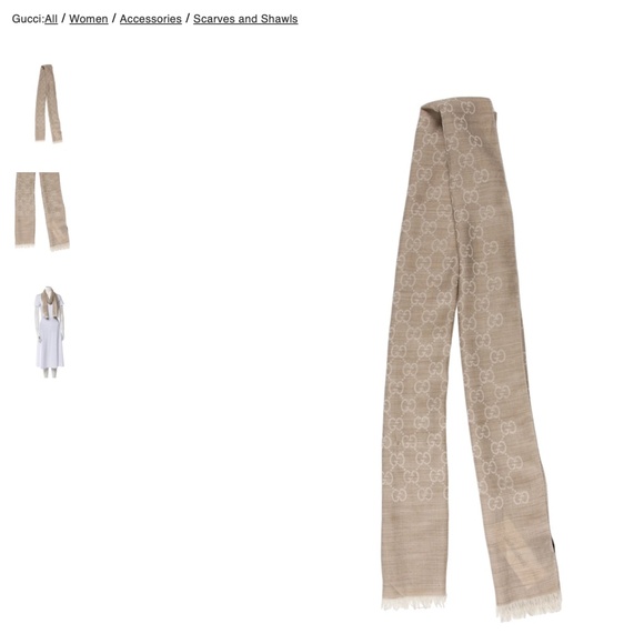 GUCCI Wool GG Logo Scarf - Picture 2 of 3